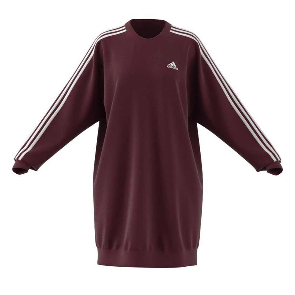 Women adidas essentials 3 stripe crew neck long Sleeve dress size Xl